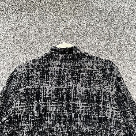 Terra SJ Apparel Blazer Jacket L Black Gray Button Up Mock Neck Office Casual - Picture 5 of 12